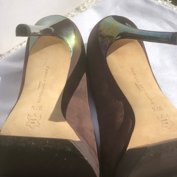 Camilla Skovgaard Pumps with "Saw" Platform, Metal Effect Heels. US 7, Euro 37. - Picture 9 of 14